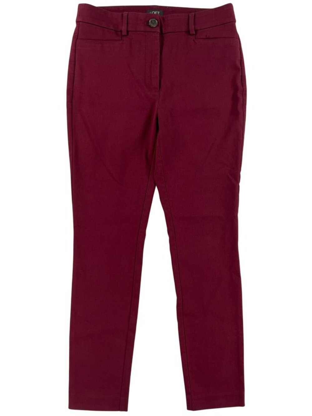 Loft Burgundy Skinny Pants Burgundy/Red Cotton Blend Casual Women's Size 2 NEW